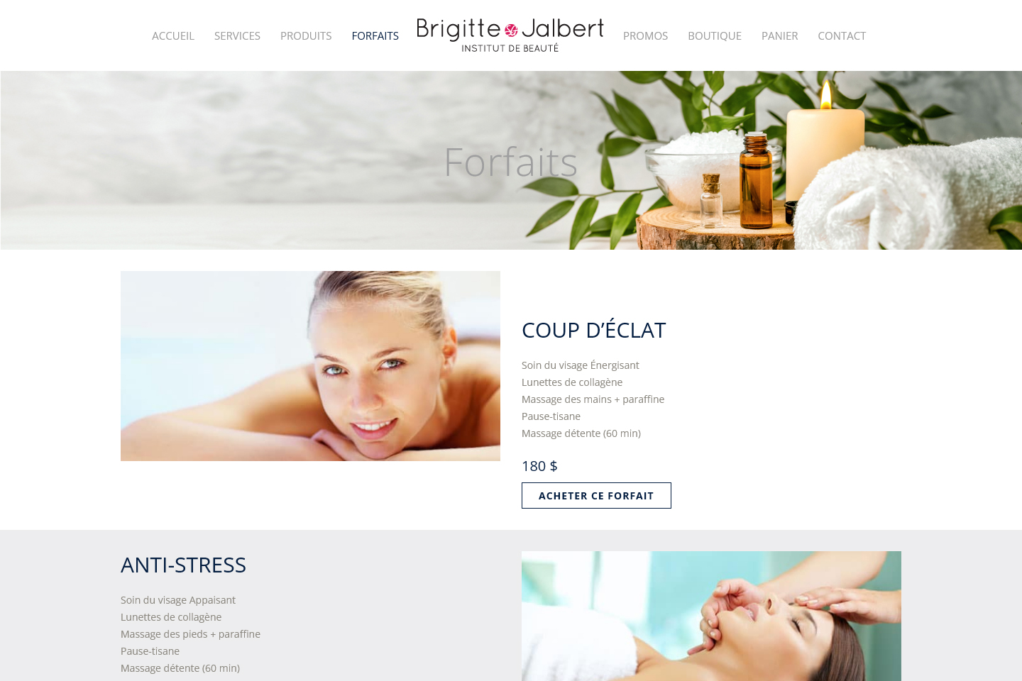 Site Web Institut de Beauté Brigitte Jalbert