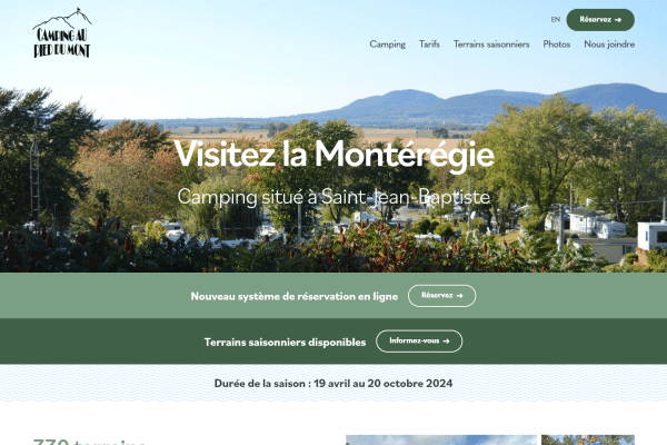Site Web Camping au Pied du Mont