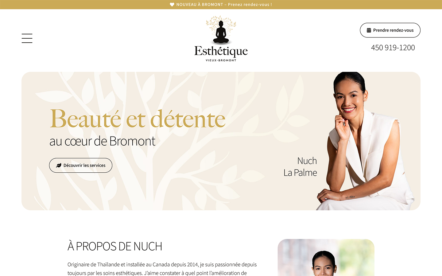 Conception de site Web pour Esthétique Vieux-Bromont