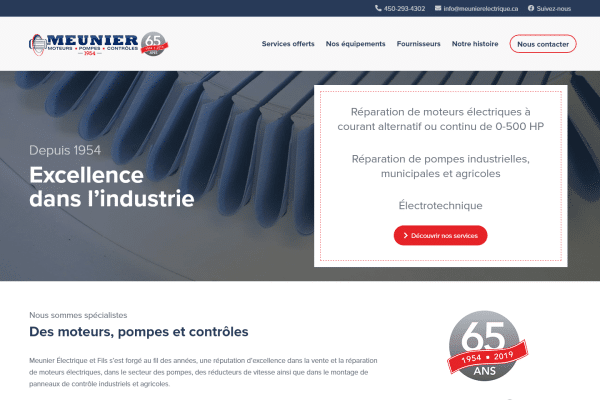 Site Web Meunier Électrique